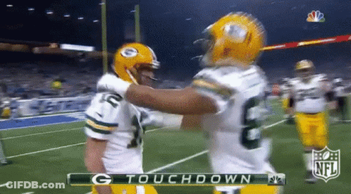 Green Bay Packers Football Players Hugging GIF
