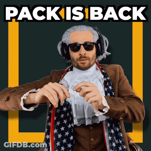 Green Bay Packers Mascot Holding Football GIF