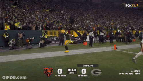 Green Bay Packers Player Celebrates On Field GIF
