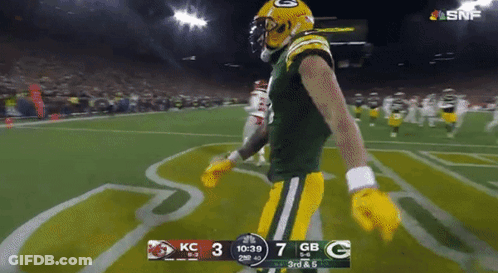 Green Bay Packers Player Celebrates Touchdown GIF