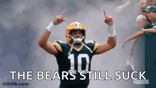 Green Bay Packers Player Celebrating The Bears Still Suck GIF