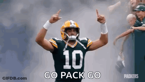 Green Bay Packers Player Celebrating With Crowd GIF