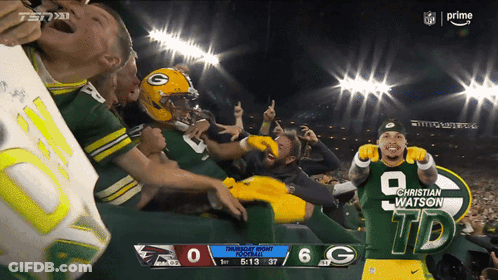 Green Bay Packers Player Christian Watson Jersey GIF