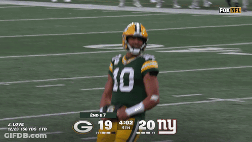 Green Bay Packers Player In Helmet And Mask GIF
