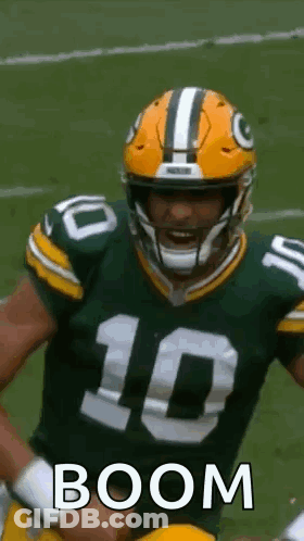 Green Bay Packers Player Number 10 Jersey GIF
