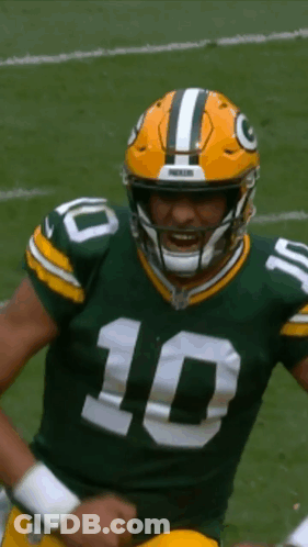 Green Bay Packers Player Number 10 Jersey GIF