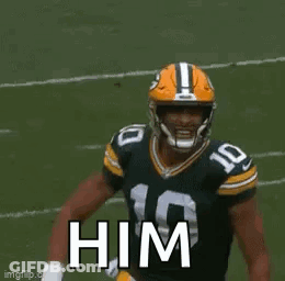Green Bay Packers Player Number 10 Jersey Standing On Field GIF