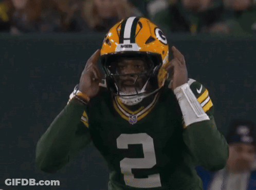 Green Bay Packers Player Number 2 Throwing Football GIF