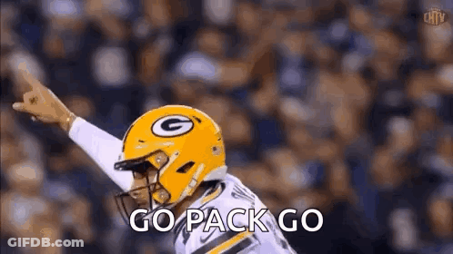 Green Bay Packers Player Pointing At Crowd GIF