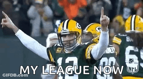 Green Bay Packers Player Pointing Up With Middle Finger GIF