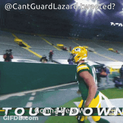 Green Bay Packers Player Rodgers Banger Standing In Front Of Crowd GIF