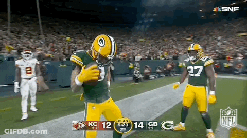 Green Bay Packers Player Running With Ball GIF