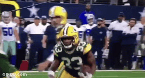 Green Bay Packers Player Running With Ball GIF