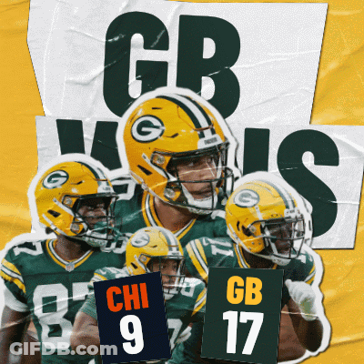 Green Bay Packers Players Holding Signs Chi 9 GB 17 GIF