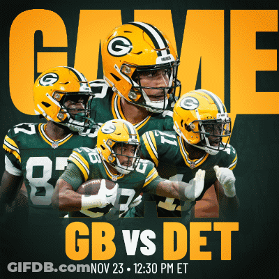 Green Bay Packers Playing Detroit Lions Nov 23 GIF