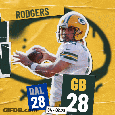 Green Bay Packers Poster Rodgers Holding Football GIF