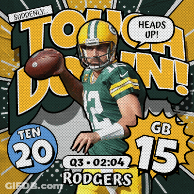Green Bay Packers QB Aaron Rodgers Throwing Ball GIF