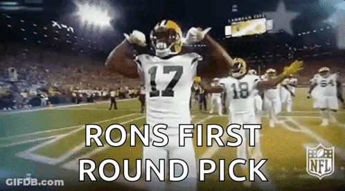 Green Bay Packers Running Back Adams Celebrating Touchdown With Teammate GIF
