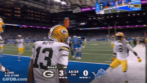 Green Bay Packers Vs Detroit Lions Fox NFL Game GIF