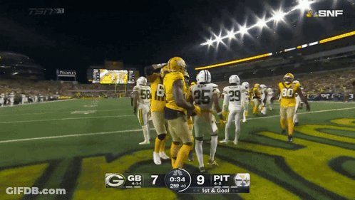 Green Bay Packers Vs Pittsburgh Steelers Football Game GIF