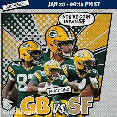 Green Bay Packers Vs San Francisco 49Ers January 20 8:15 PM ET GIF