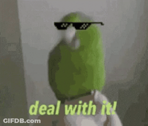 Green Bird Deal With It GIF