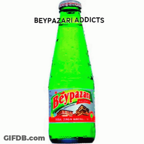 Green Bottle Of Beypazarı Drink Surrounded By Drawings GIF