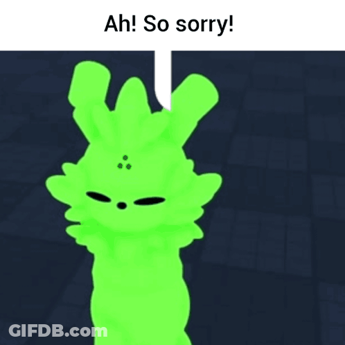 Green Bunny Saying Sorry GIF