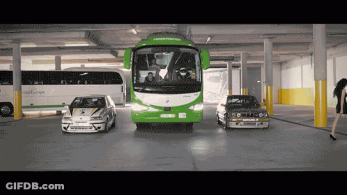 Green Bus With Rutaeurope GIF