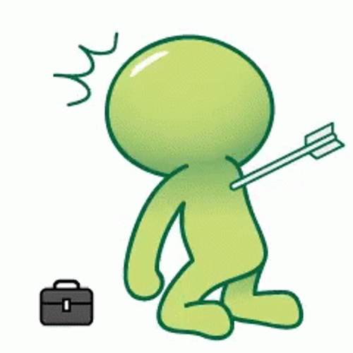 Green Cartoon Arrow Backstab GIF