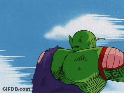 Green Cartoon Character Flying In Sky GIF