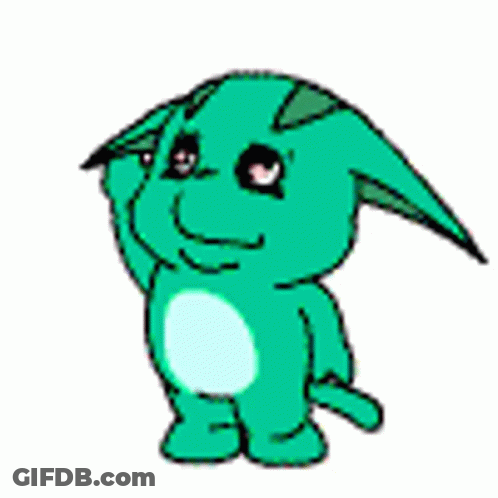 Green Cartoon Character Holding Ice And Smiling GIF