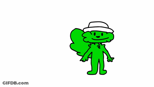 Green Cartoon Character Pointing At Heen GIF
