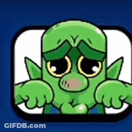 Green Cartoon Character Sad In Blue Square GIF