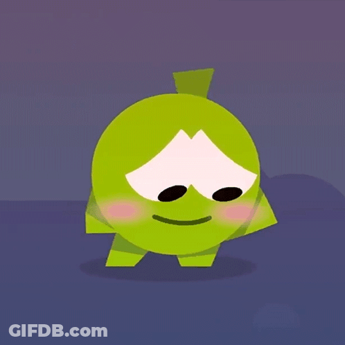 Green Cartoon Character Smiling GIF