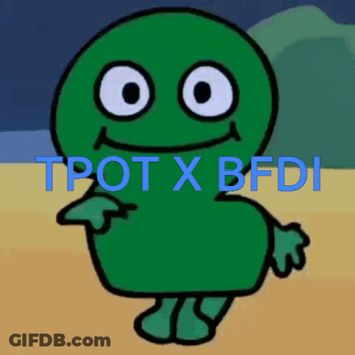 Green Cartoon Character Tpot X Bfdi GIF