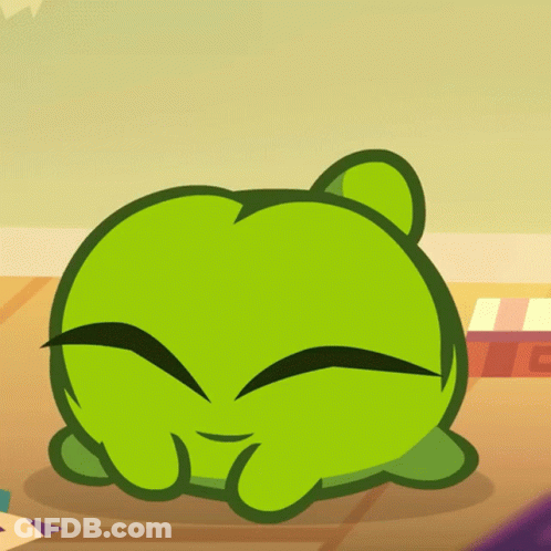 Green Cartoon Character White Eye Black Nose GIF