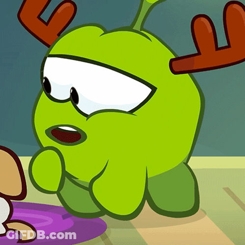 Green Cartoon Character With Antlers And Letter G GIF