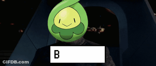 Green Cartoon Character With B GIF