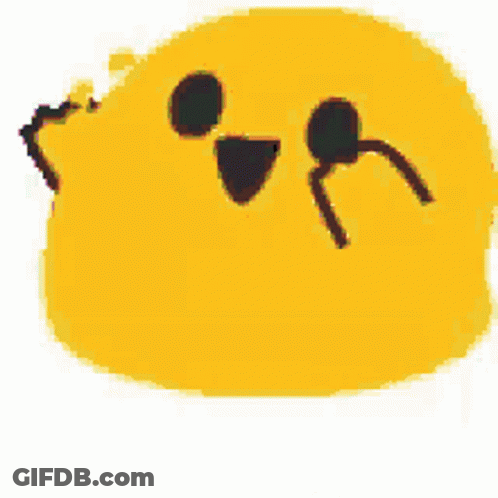 Green Cartoon Character With Black Eyes And Smiley Face GIF