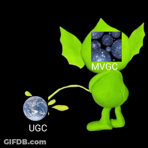 Green Cartoon Character With MVGC Sticker GIF