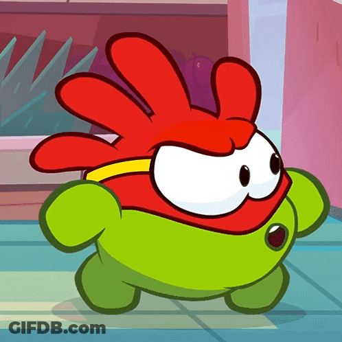 Green Cartoon Character With Red Hair And Yellow Headband GIF