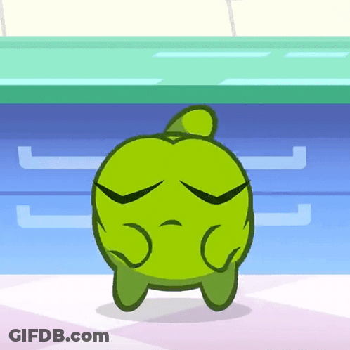 Green Cartoon Character With Sad Face GIF