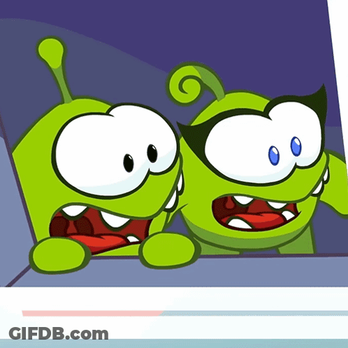 Green Cartoon Characters Looking Out Window GIF