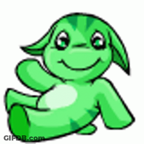 Green Cartoon Frog Sitting And Smiling GIF