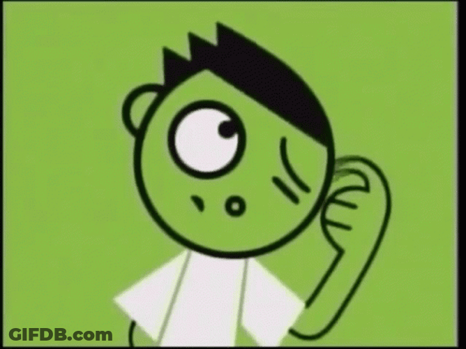 Green Cartoon Guy Head Scratch GIF