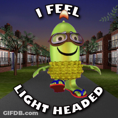 Green Cartoon Saying I Feel Light Headed GIF