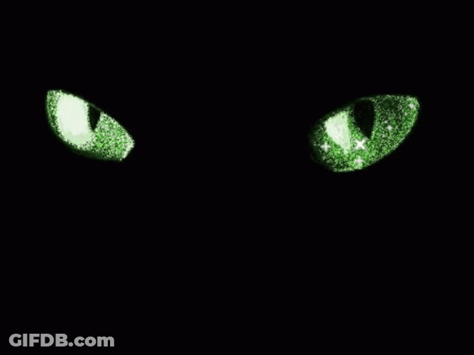 Green Cat Eyes Glitter GIF