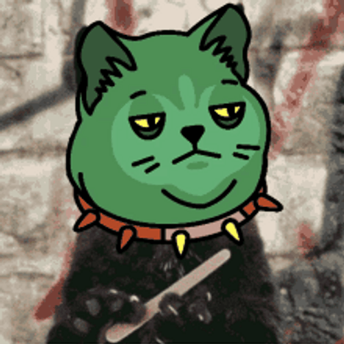 Green Cat Filing Nails Salem Cartoon Meme GIF