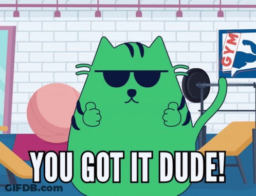 Green Cat Wearing Sunglasses GIF